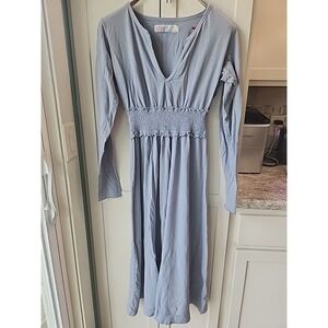 FREE PEOPLE BEACH DRESS SZ S/P  Blue‎ Long Sleeve